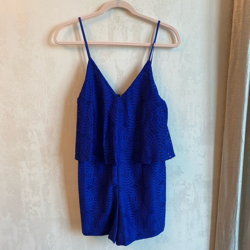 Work once dark purple/ Blue Lilly Pulitzer romper